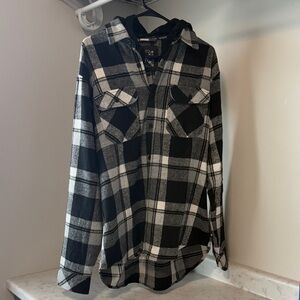 Black and White Plaid Men's Shirt